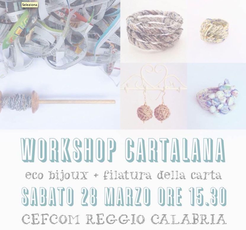 Al via il workshop di Cartalana sugli eco-bijoux in carta