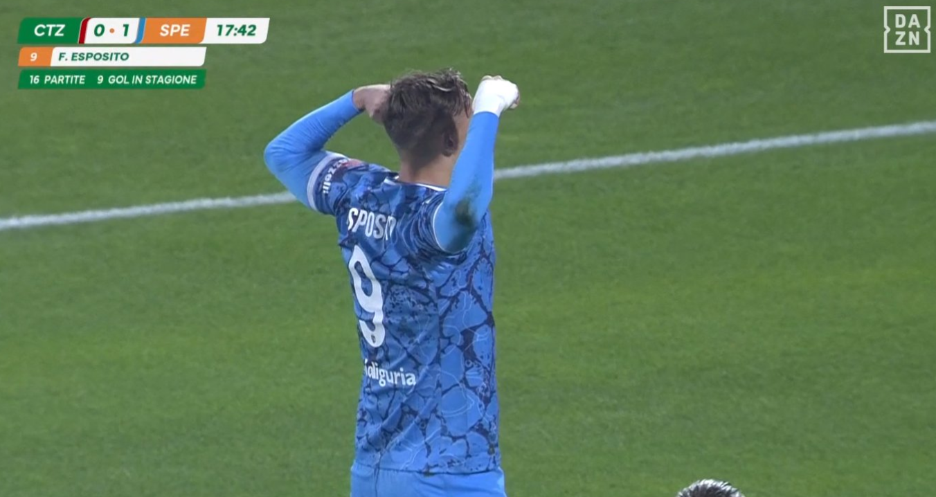 Catanzaro punito da bomber Esposito: lo Spezia vince 1-0 al “Ceravolo”