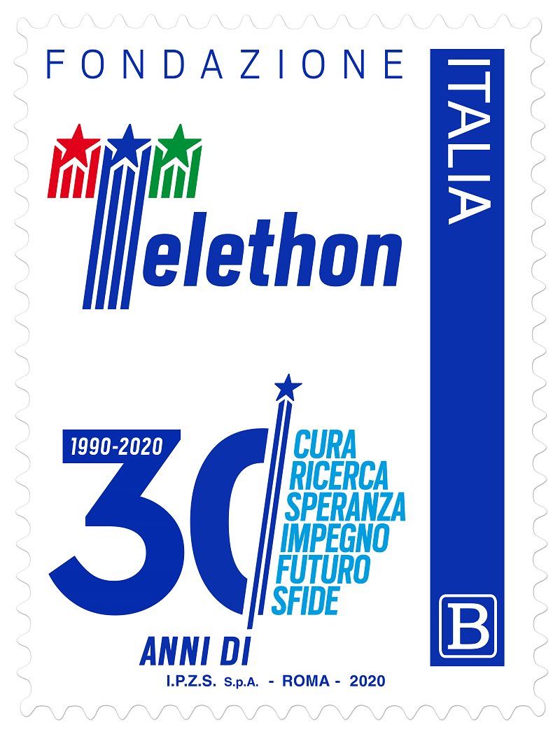 Un francobollo per il 30° anniversario della fondazione Telethon
