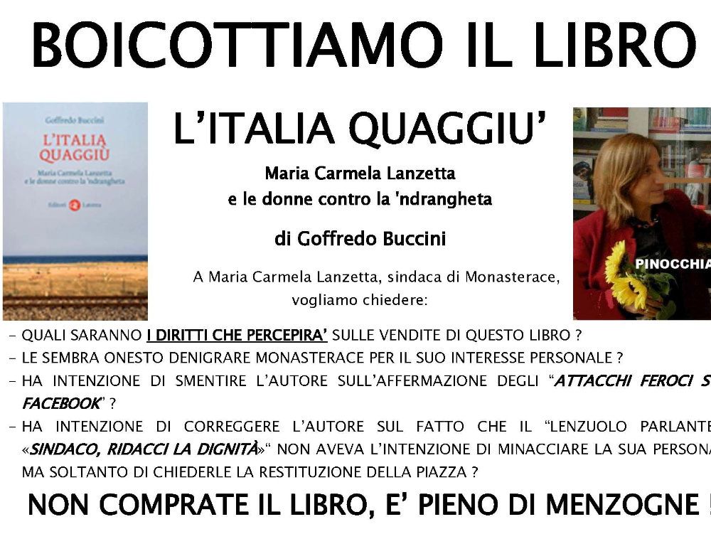 «Boicottiamo il libro sulla Lanzetta»