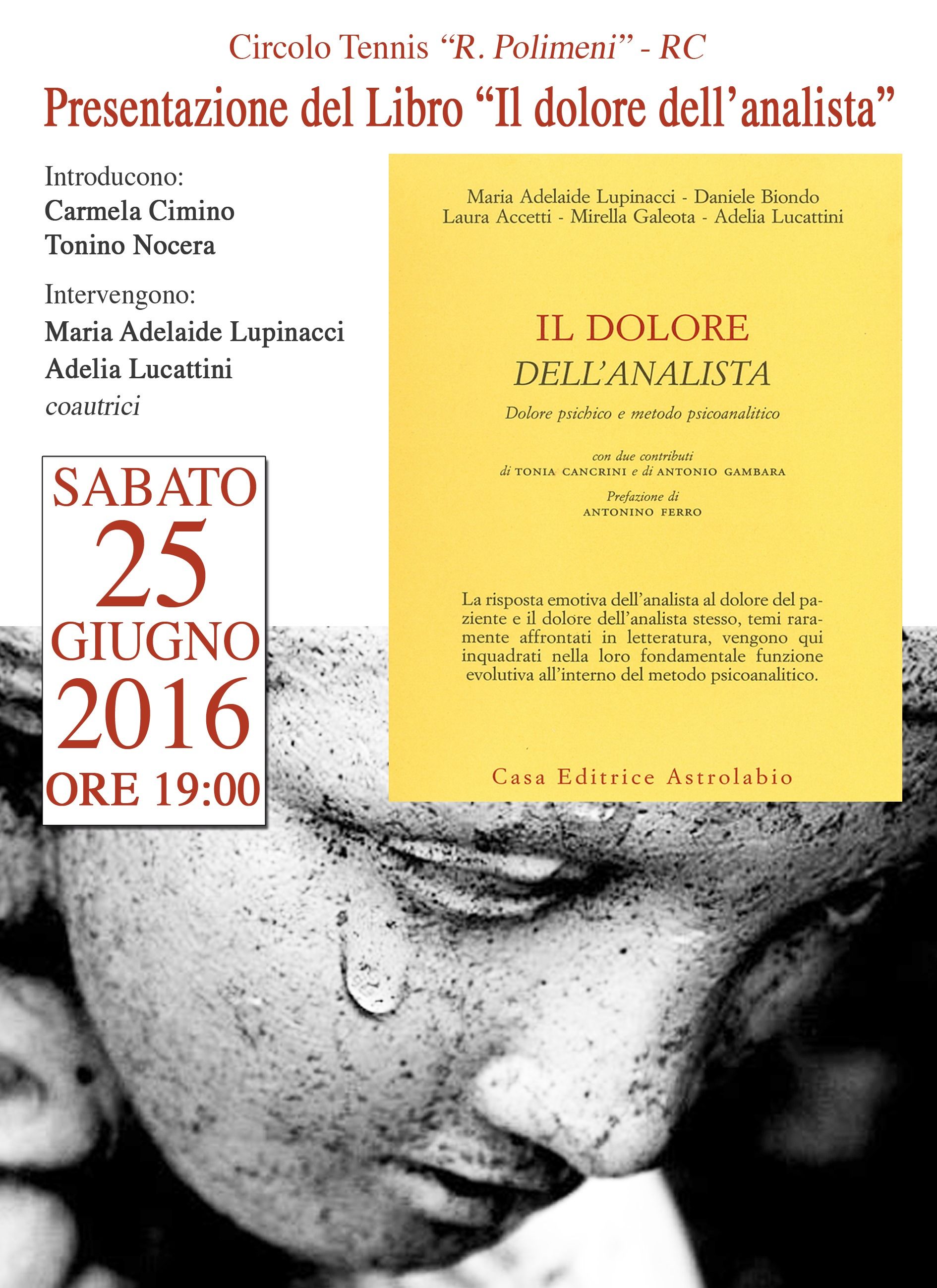 A Reggio la presentazione de “Il dolore dell’analista”