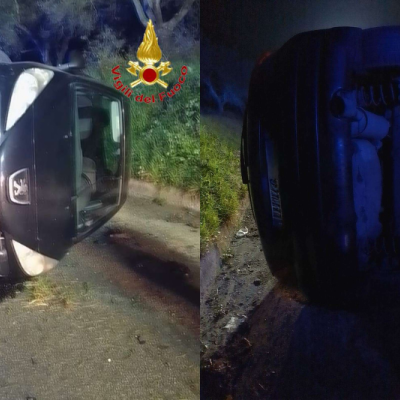Incidente autonomo a Zungri: auto si ribalta, conducente e passeggeri illesi