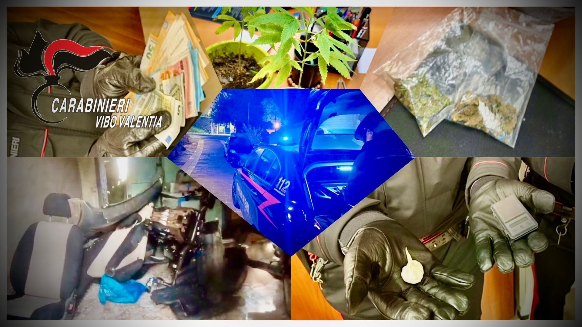 Droga, ricambi d’auto sospetti e lavoro nero: 8 denunce a Vibo Valentia