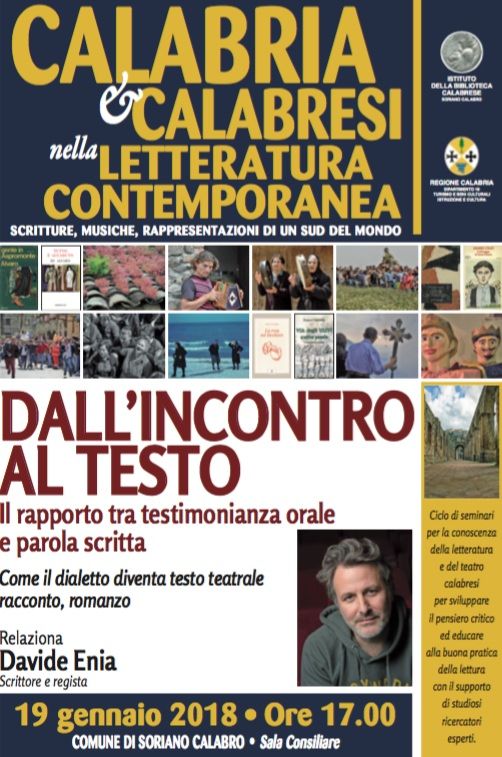 Dal dialetto alla parola scritta, a Soriano l'incontro con Enia