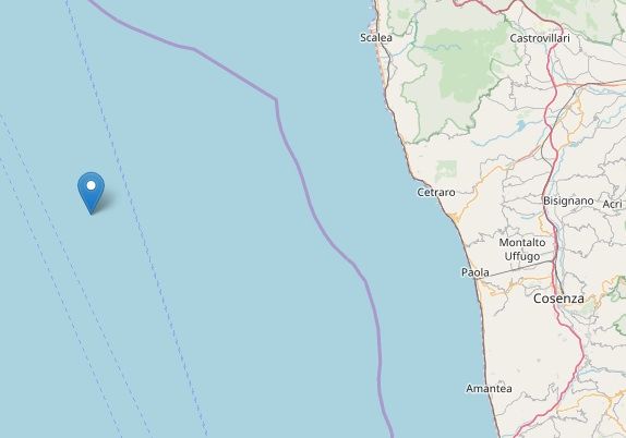 Terremoto di magnitudo 3.4 a largo di Cetraro