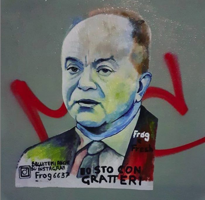 Crotone, l'artista Frog dedica un'opera di street art al procuratore Gratteri