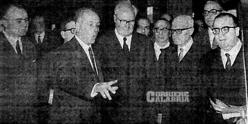 Biagio Lecce con i presidenti Saragat e Pertini all'inaugurazione del Pastificio Lecce