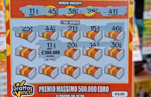 Vincita record a Cosenza: 300 mila euro con un “Gratta e Vinci”