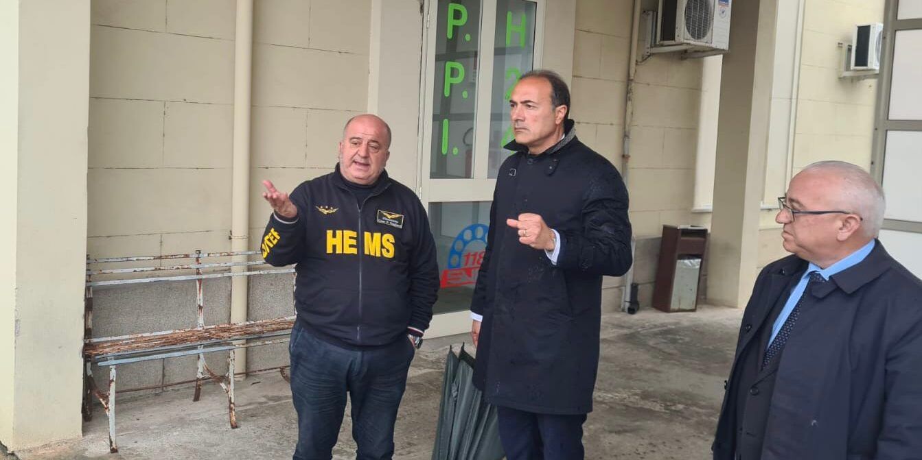 Elisoccorso a Oppido Mamertina, sopralluogo di Gagliardi con Giannetta
