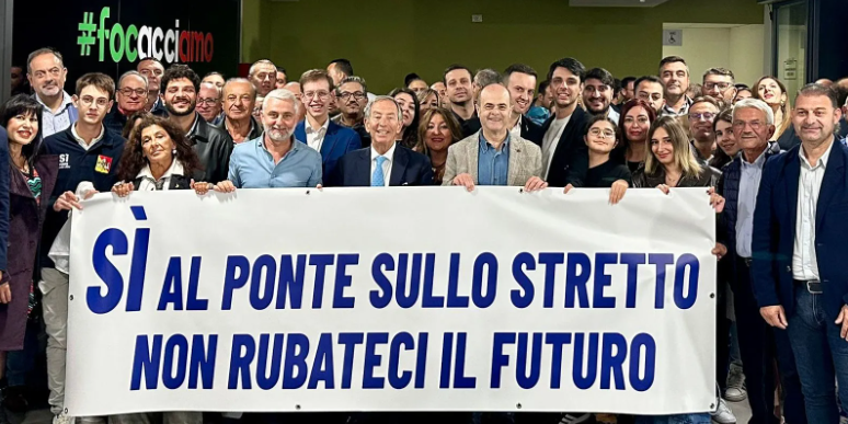 Flash mob della Lega a Messina e Reggio: «Sì al Ponte, non rubateci il futuro»