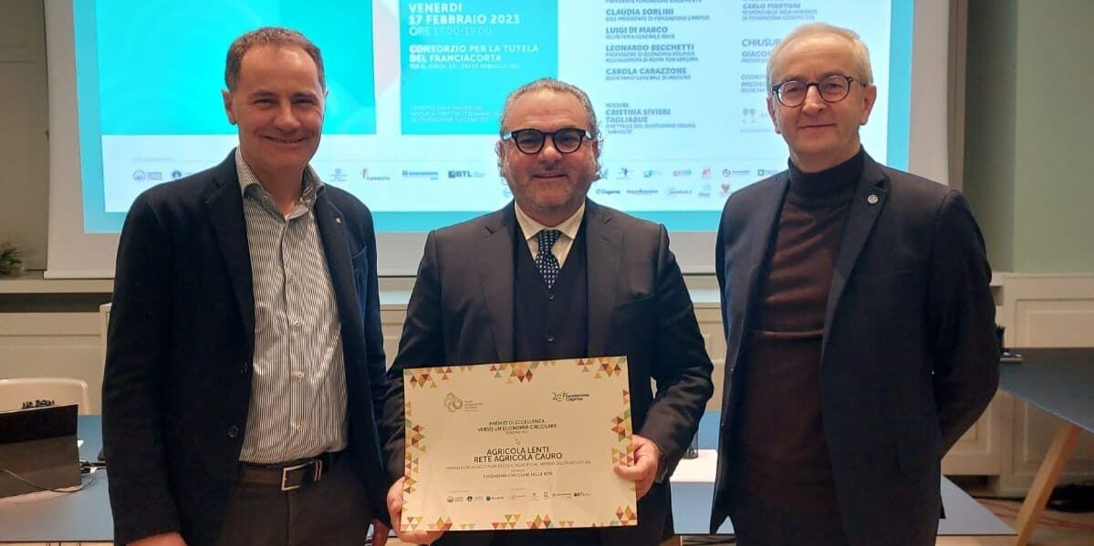 All’Agricola Lenti-Rete Agricola Cauro il premio nazionale sull’Economia circolare