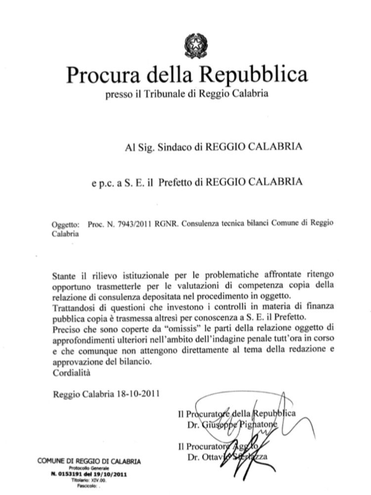 Esclusivo, la relazione integrale della Procura sui debiti del Comune di Reggio