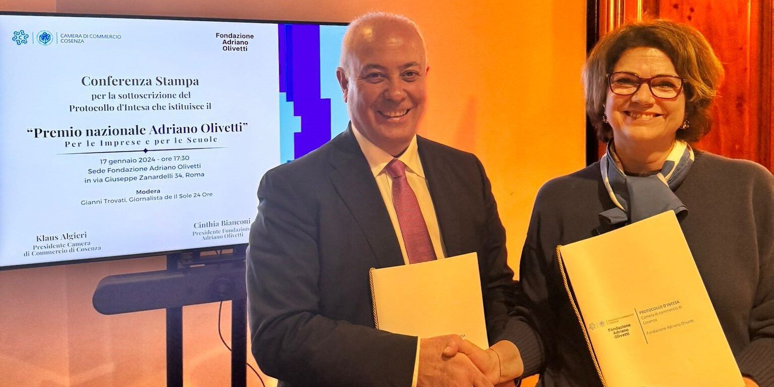 Dalla Fondazione e dalla Camera di commercio di Cosenza nasce il “Premio Nazionale Adriano Olivetti”