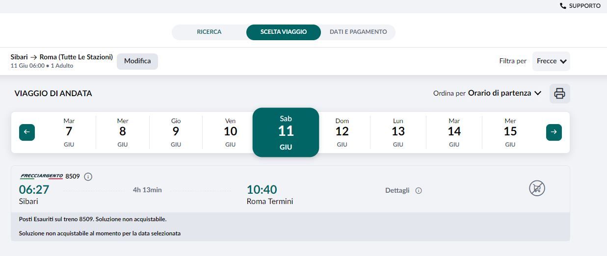 Il mistero della Frecciargento fantasma: (per 17 giorni) scompare a Sibari e ricompare a Paola