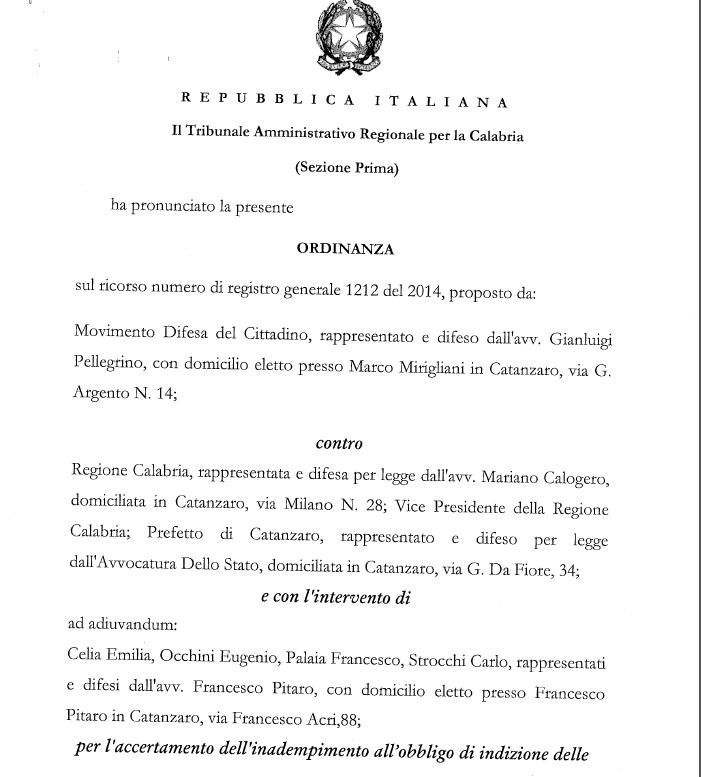 LA DECISIONE DEL TAR | Calabria al voto