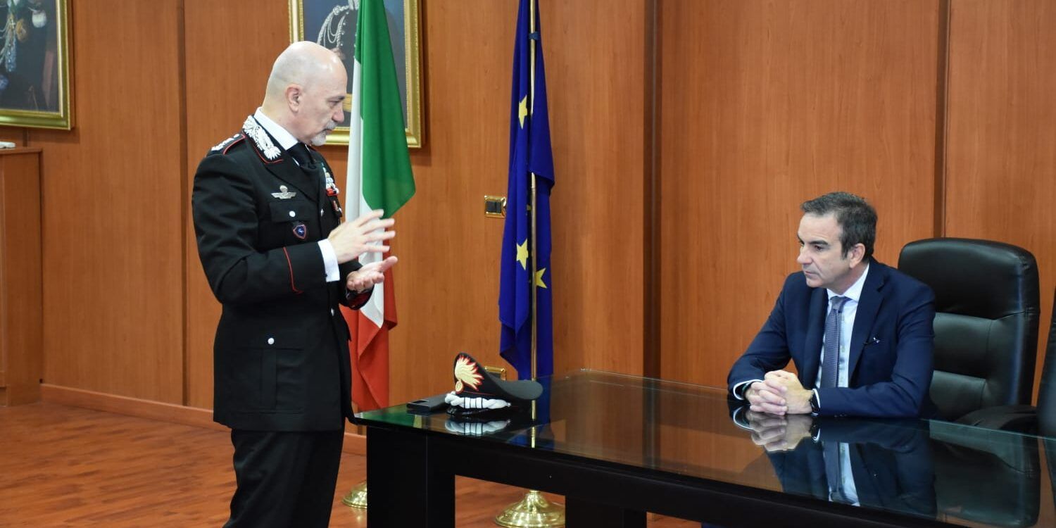 Il governatore Occhiuto a Cosenza per incontrare il comandante provinciale Andrea Mommo