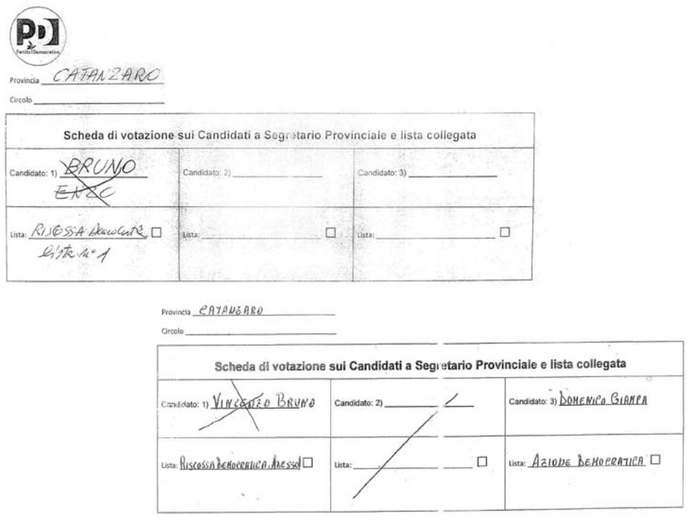 La scheda "fai da te" del congresso Pd