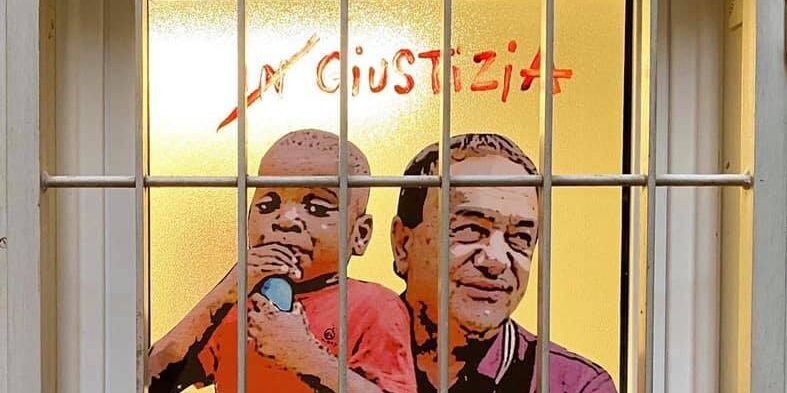 “In-giustizia”, l’ultima opera di TvBoy è dedicata a Mimmo Lucano