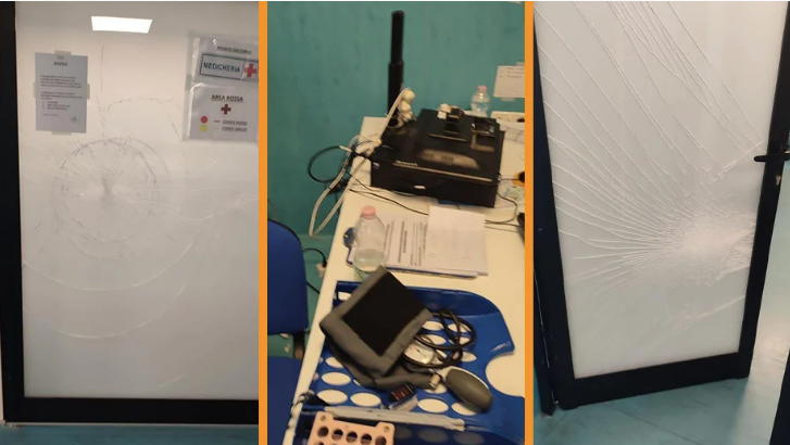 In preda a un raptus brandisce un estintore e distrugge il pronto soccorso del “Compagna”