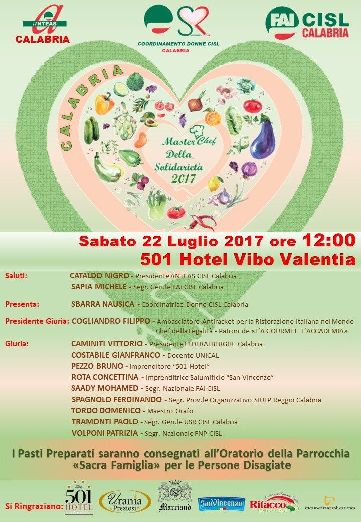 A Vibo il "MasterChef della solidarietà"