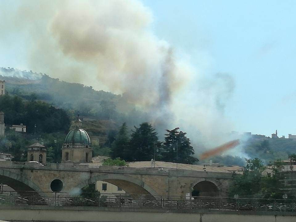 Cosenza, area urbana cinta dalle fiamme – FOTO