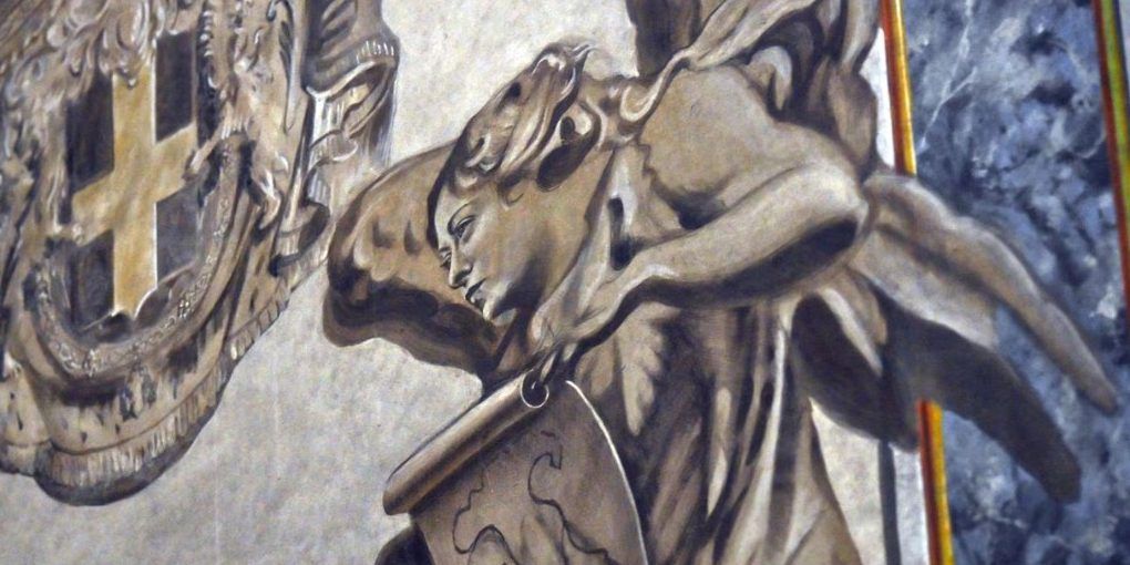 Il volto di Meloni nel restauro in chiesa, è polemica