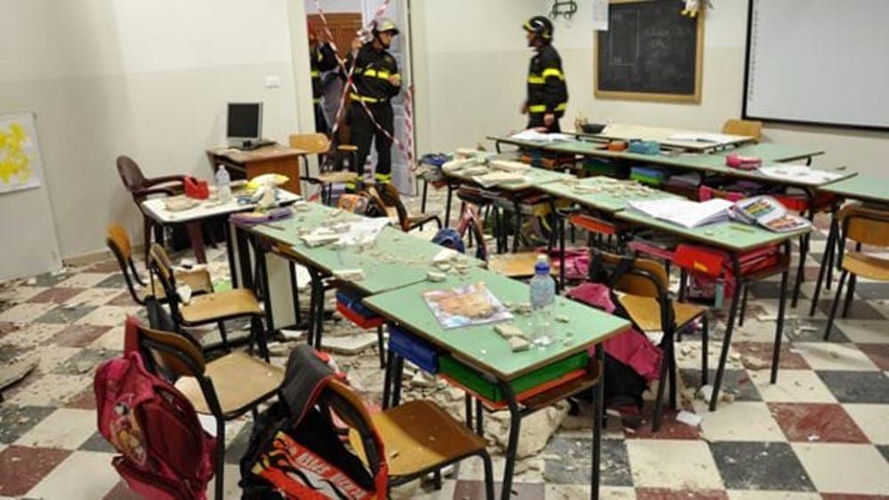 Crolli nelle scuole, Calabria tra le regioni a maggior rischio
