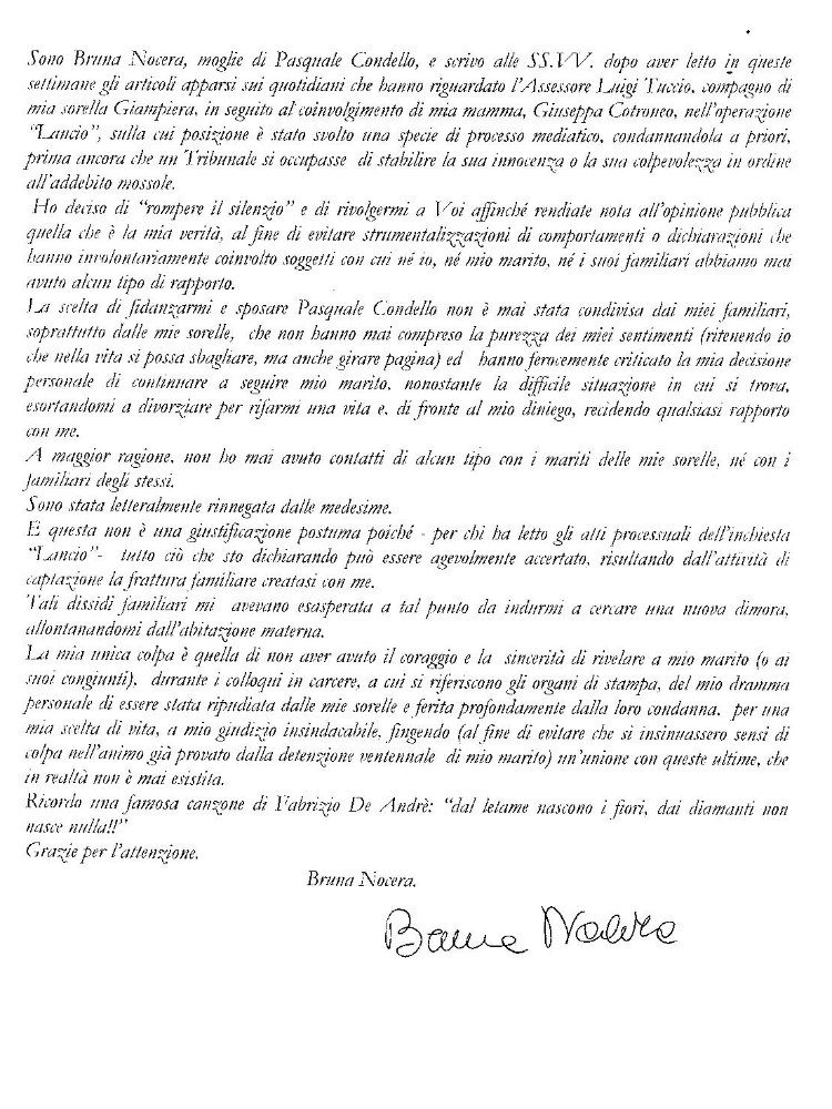 Bruna Nocera: «Rinnegata dalle mie sorelle»