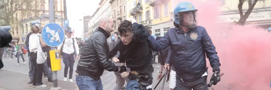 Tensioni al corteo pro Palestina a Milano