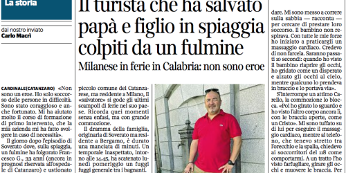 giuseppe carello fulmine in spiaggia