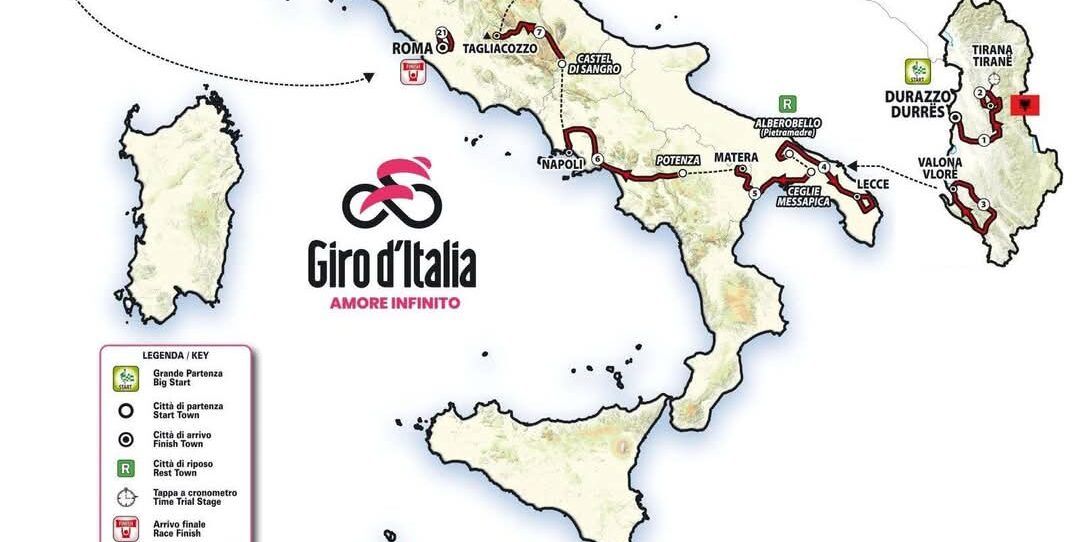 Giro d’Italia, la partenza storica dall’Albania e l’ennesima esclusione della Calabria