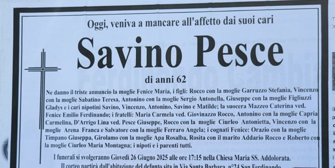 ‘Ndrangheta, oggi a San Ferdinando i funerali di Savino Pesce