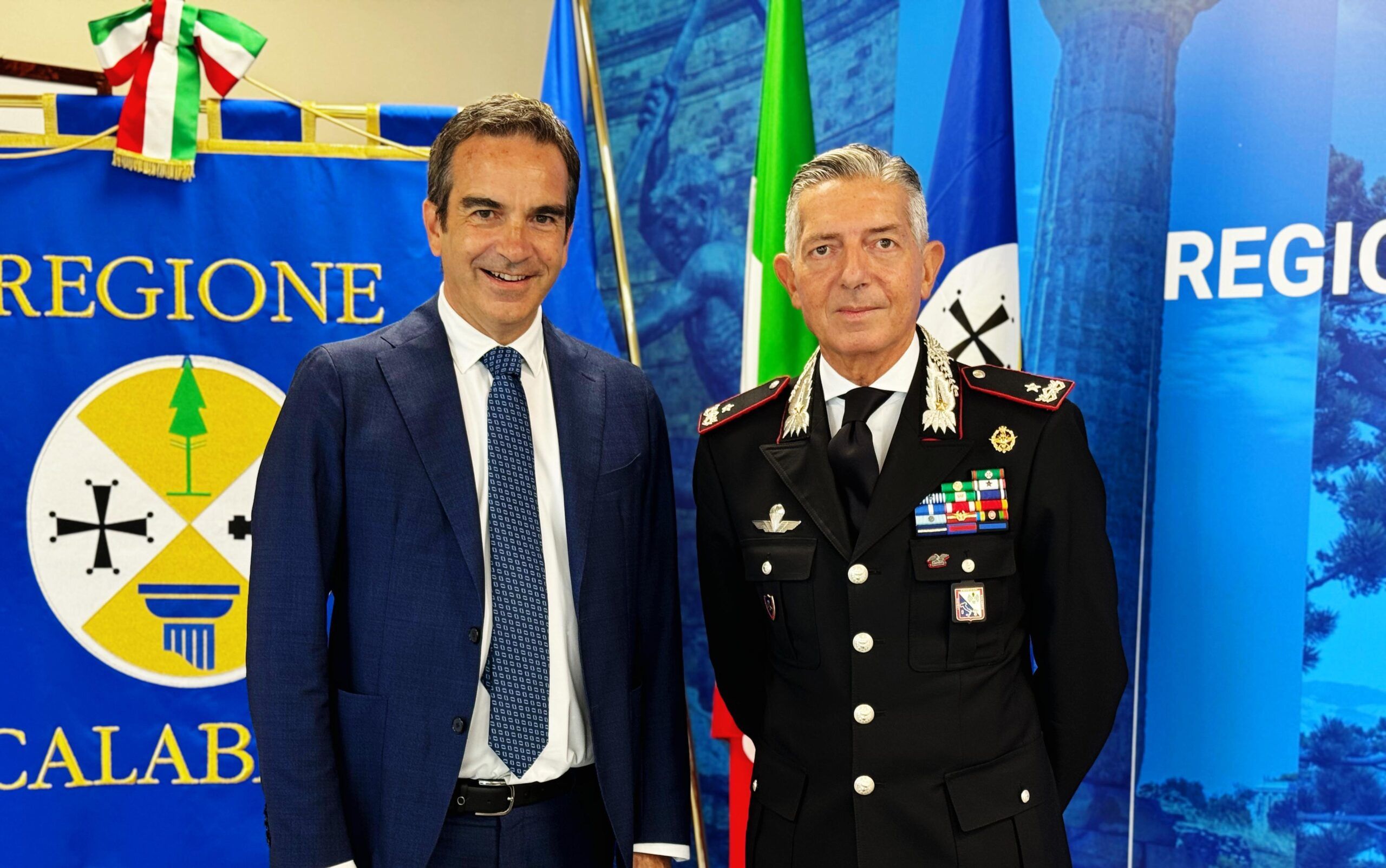 Occhiuto incontra il nuovo comandante della Legione Carabinieri Calabria Riccardo Sciuto