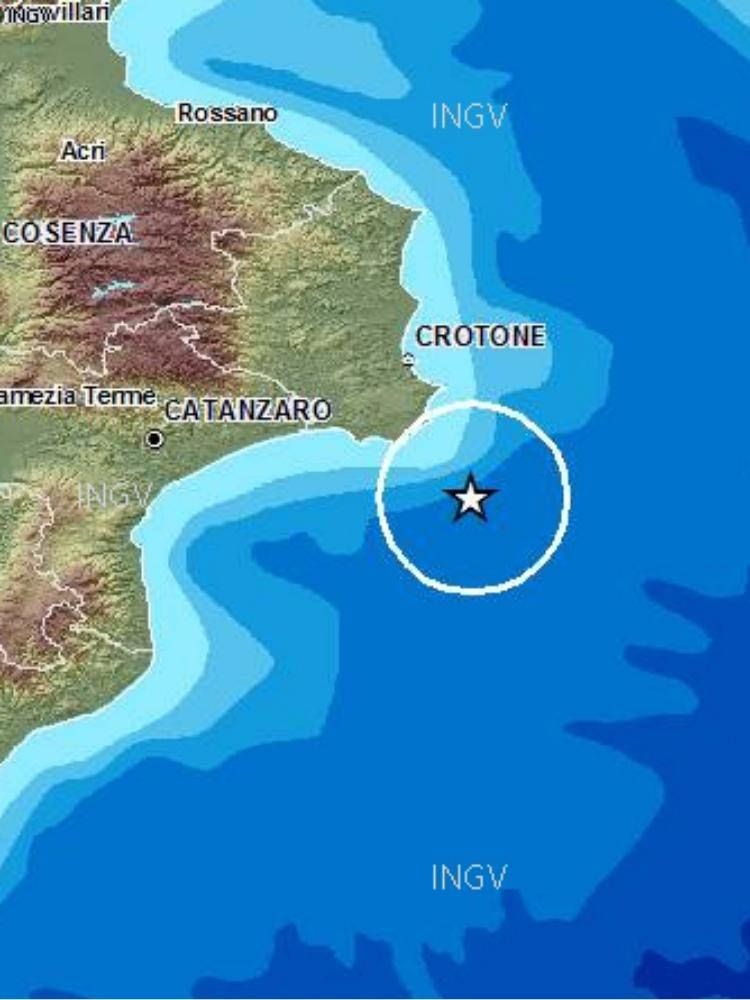 Scossa di terremoto al largo della costa calabrese