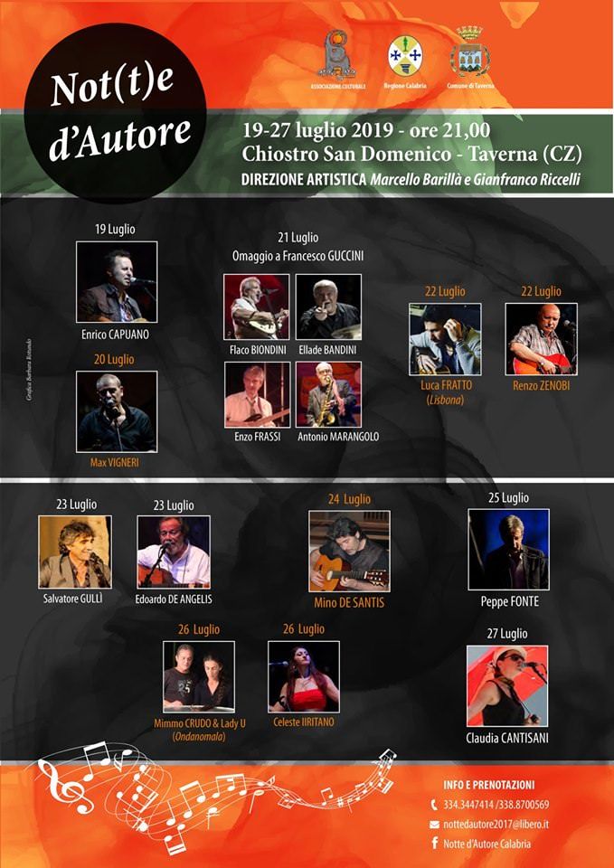 A Taverna di alza il sipario su "Not(t)e d'autore Calabria"