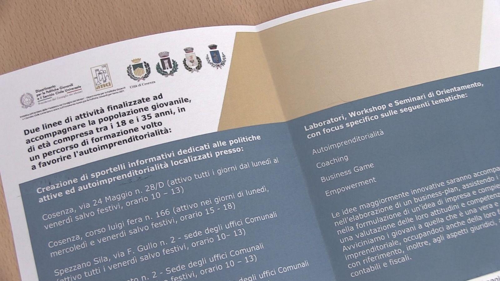 Cosenza, cinque sportelli informativi attivati nell’ambito del Progetto CosImpresa