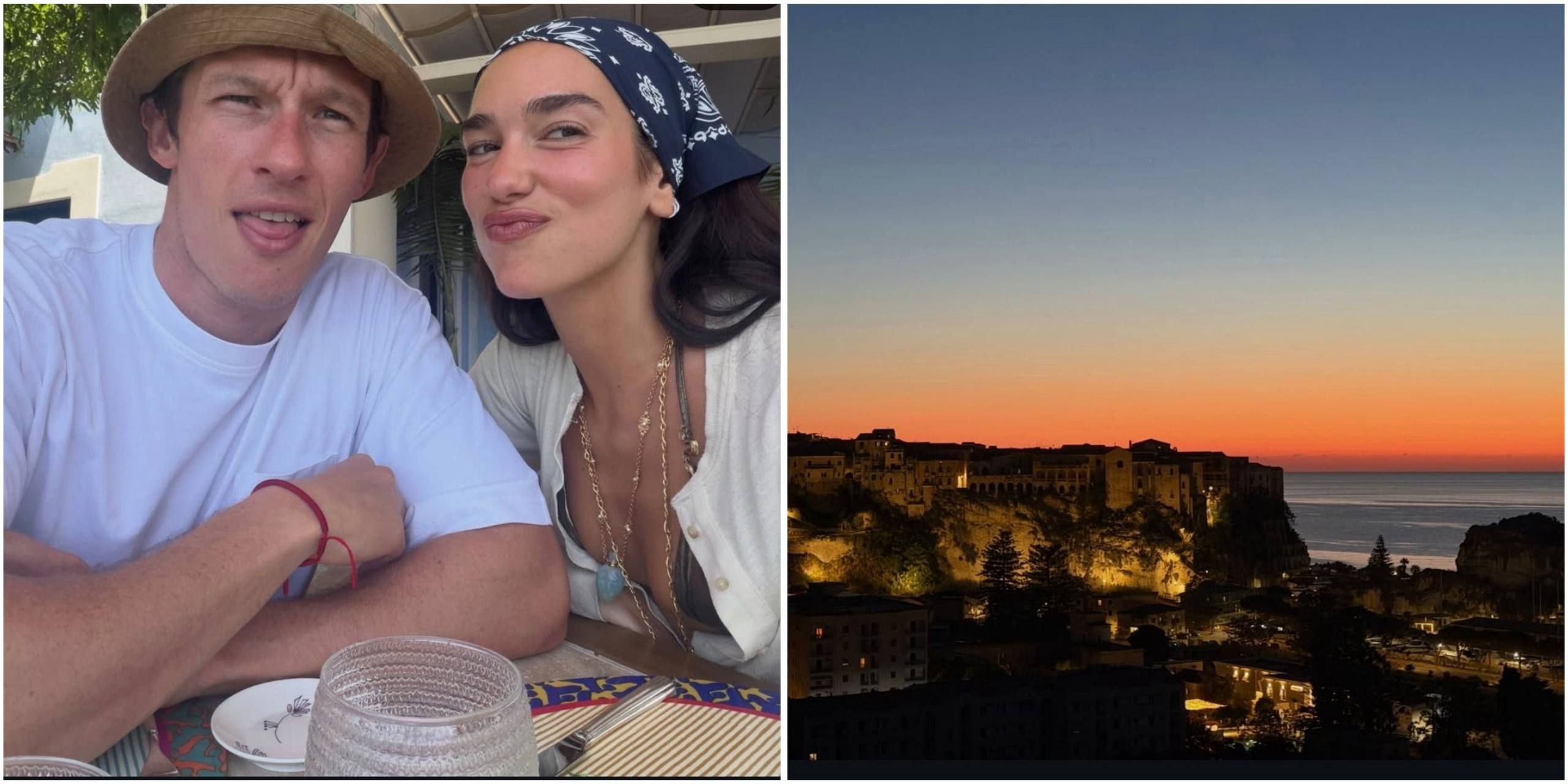 Dua Lipa incantata dall’Italia, sui social pubblica il tramonto di Tropea