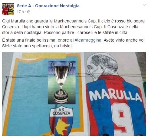 Calcio, al Cosenza lo scudetto dei nostalgici