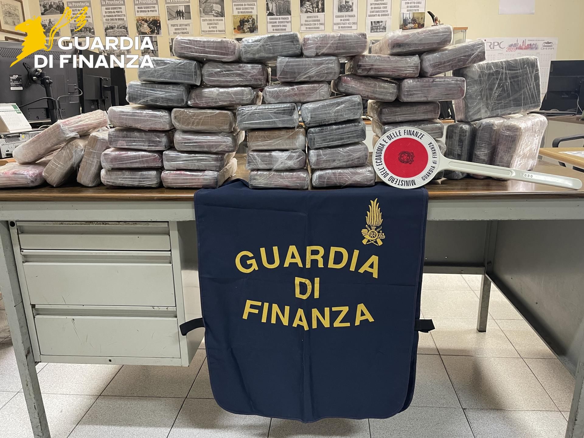 Droga dall’Ecuador all’Italia, sequestrati 50 kg di cocaina