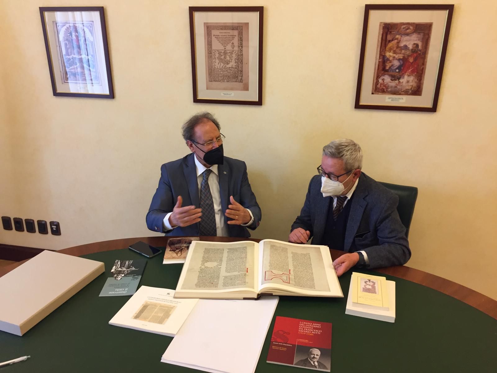 Il Centro studi Gioachimiti ricevuto nella biblioteca del Senato