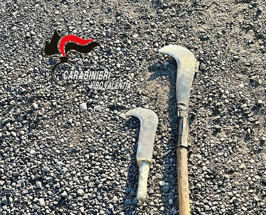 Pregiudicato trovato in auto con due roncole a Pizzo: denunciato
