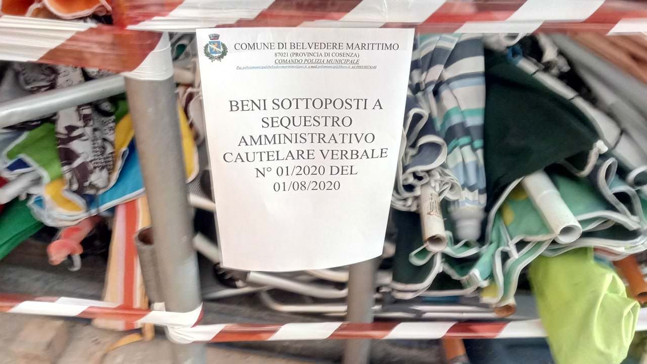 Belvedere Marittimo, operazione contro l’occupazione “selvaggia” della spiaggia