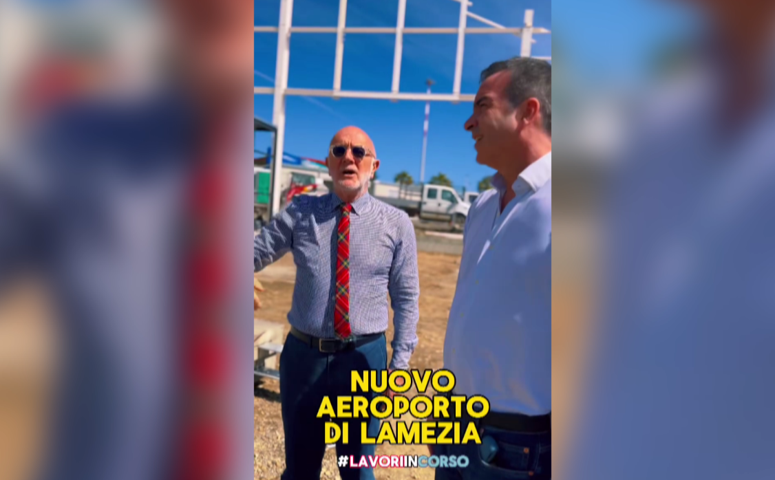 Nuovo aeroporto di Lamezia Terme, Occhiuto e Franchini verificano l’avanzamento dei lavori – VIDEO