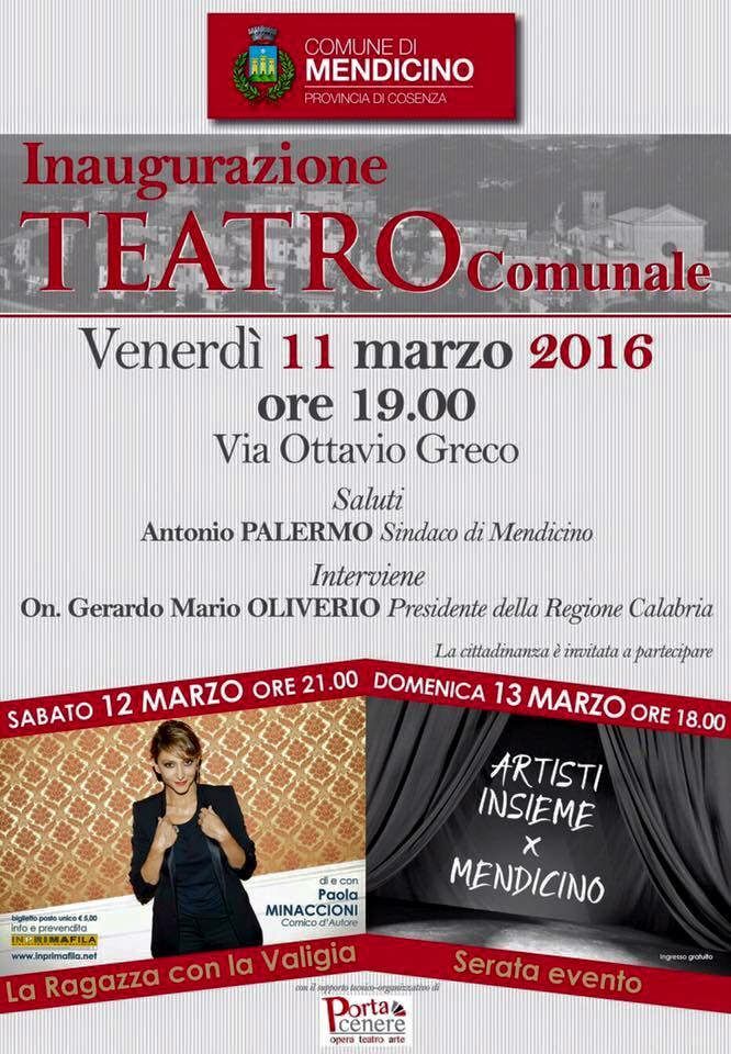 Si alza il sipario sul nuovo teatro comunale di Mendicino