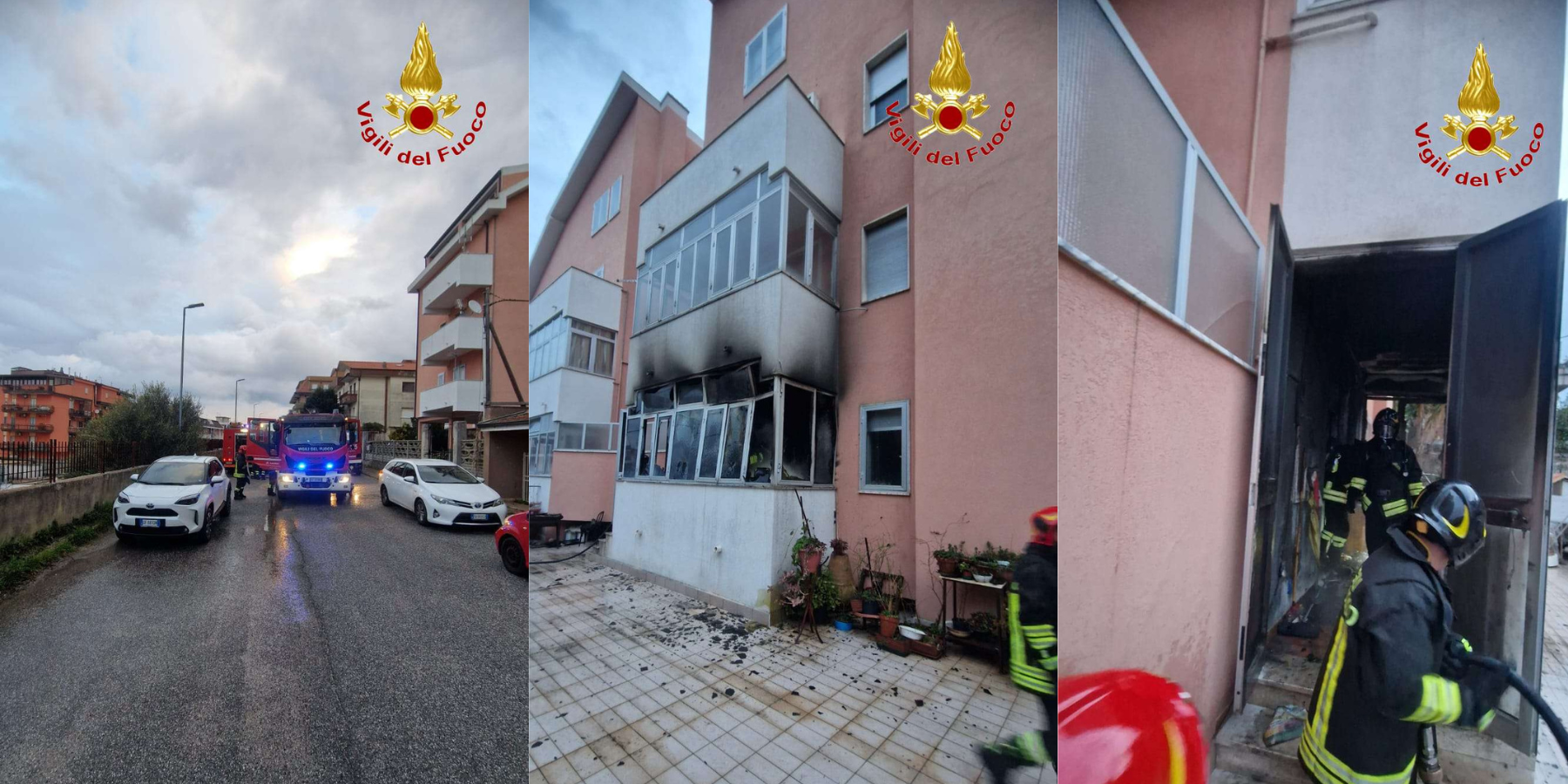 Incendio a Vibo, in fiamme una veranda: soccorse due persone