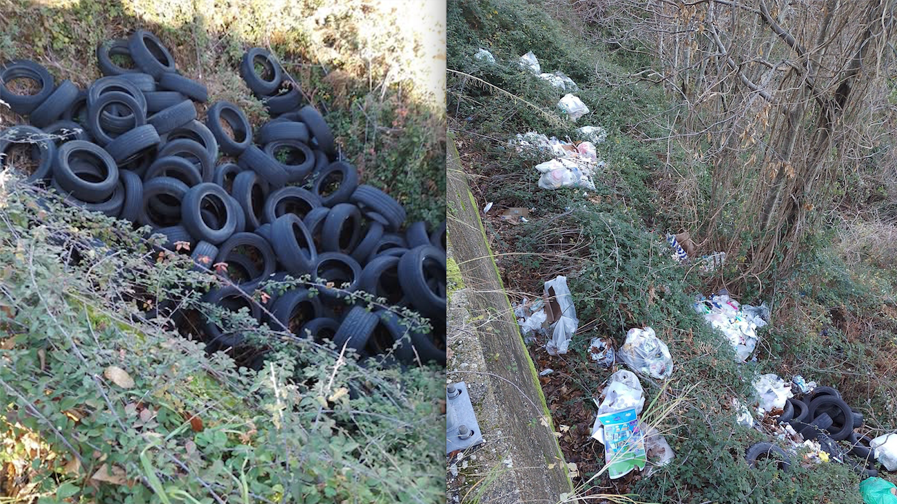 Pneumatici abbandonati a Rende e nell’hinterland: Legambiente Serre Cosentine scrive al prefetto