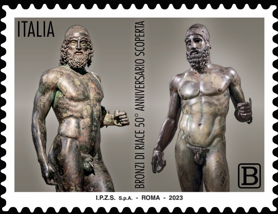 Bronzi di Riace, ecco in anteprima il francobollo per i 50 anni dal loro ritrovamento