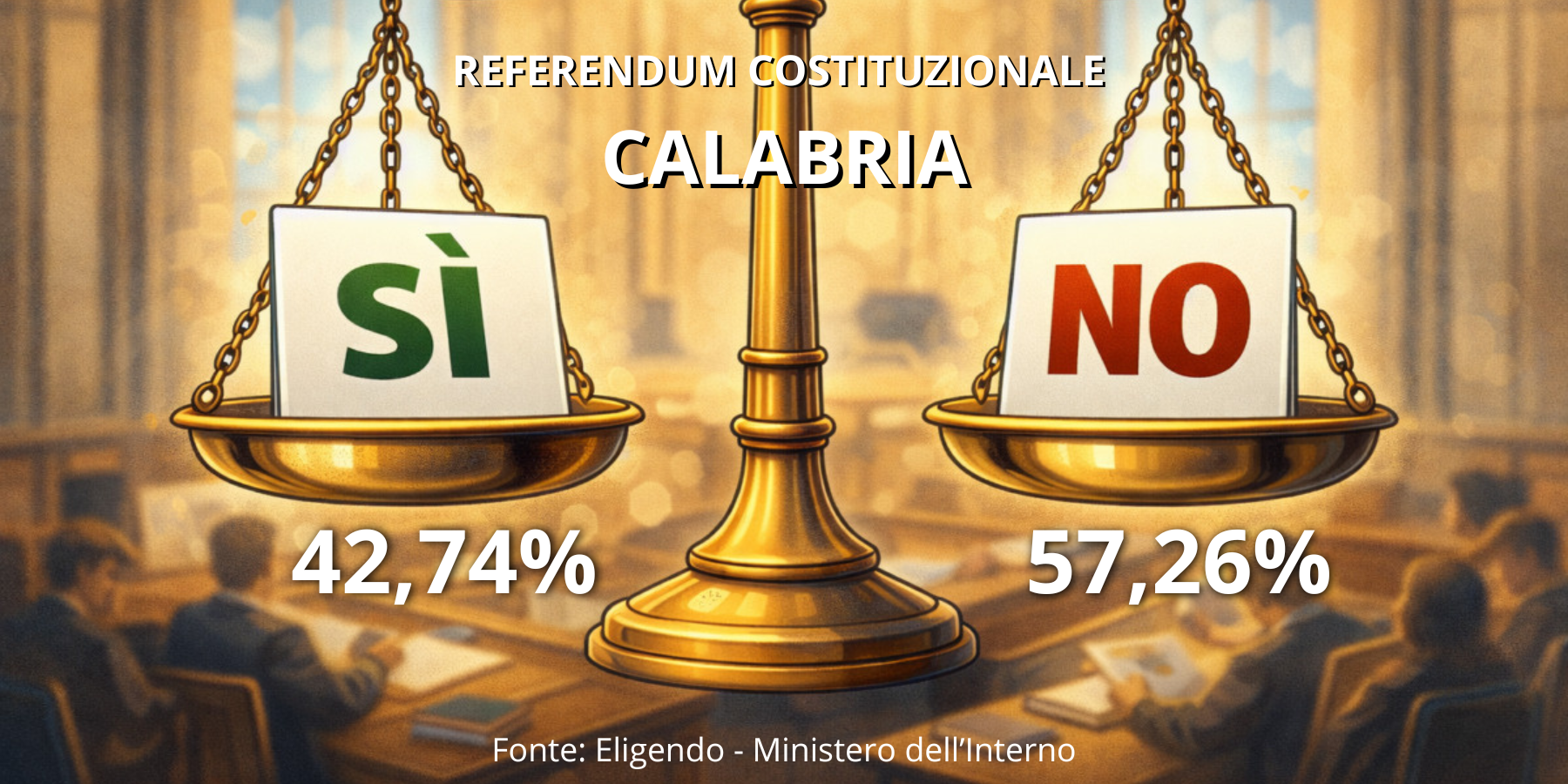 Referendum, anche in Calabria vince il “No”. Solo il Reggino premia il sì