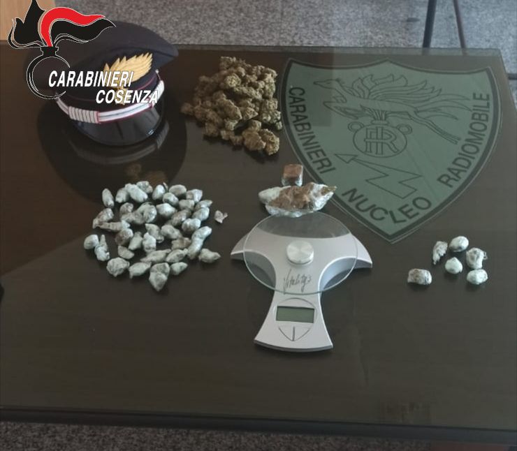 In possesso di coca, hashish e marijuana: un arresto, una denuncia e una persona segnalata nel Cosentino – VIDEO