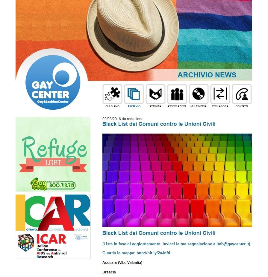 Acquaro nella “black list” dei Comuni contro le unioni civili